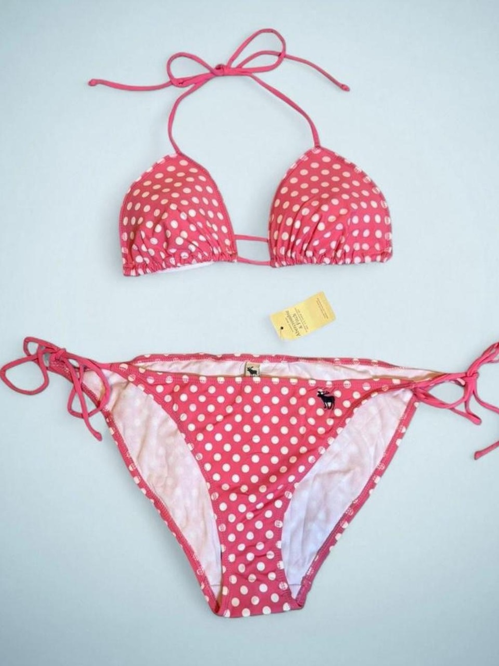 RARE 2000’s Abercrombie & Fitch Low Rise Polka Dot Pink and White Bikini